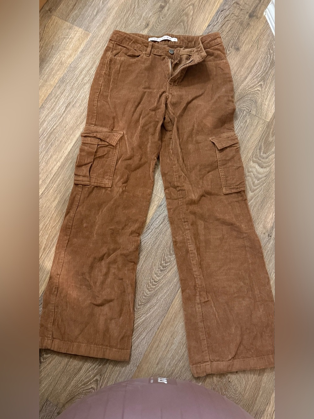 Tinseltown Brown Corduroy Flare Cargo Pants